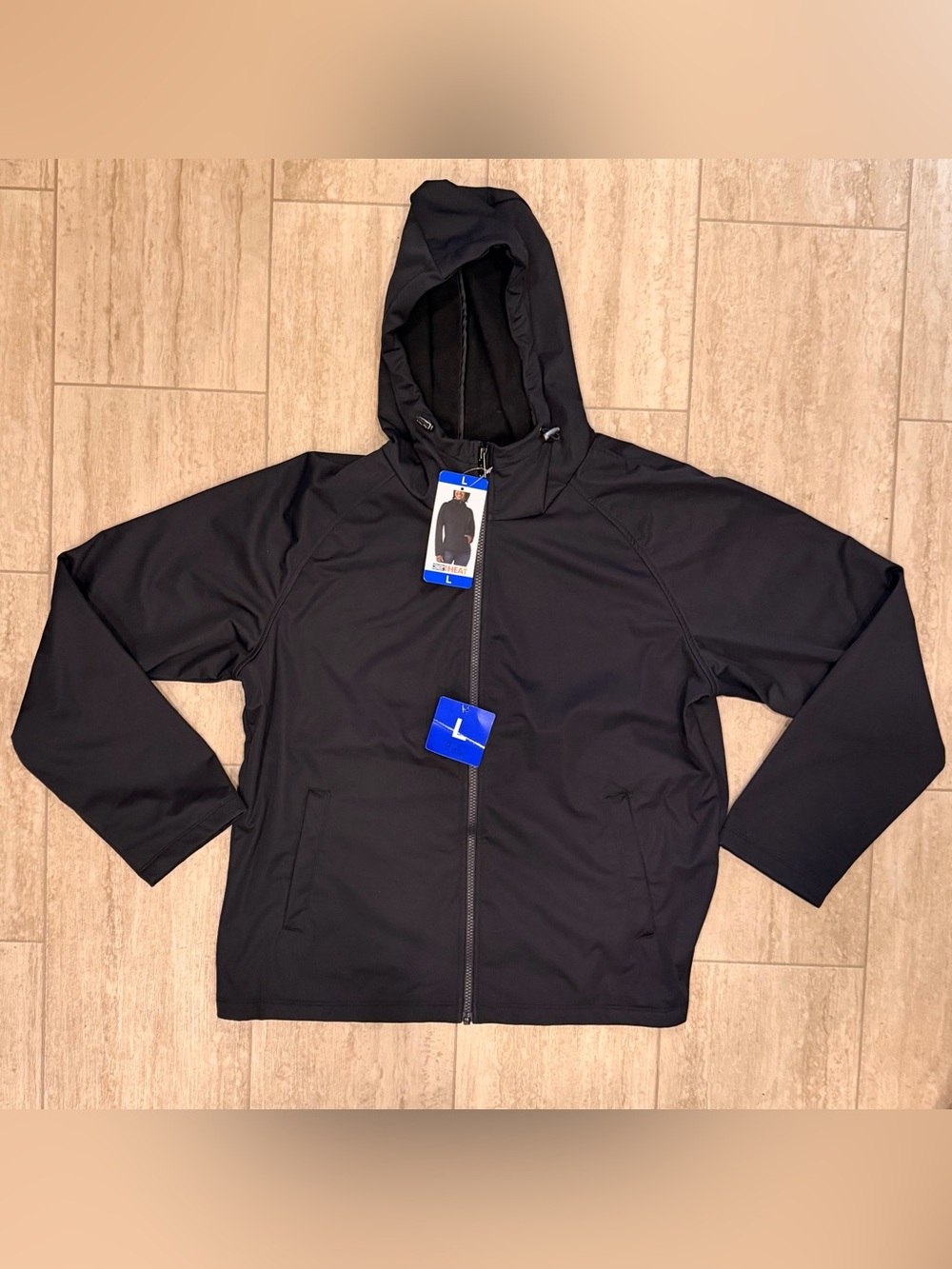 NWT 32 Degrees Heat Women's Fleeced  Hooded Black Softshell Jacket Size Large